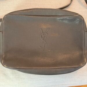 Yves Saint Laurent Gray Leather Crossbody Bag